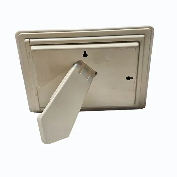 Vtg Picture Frame Porcelain Orchid Orange Floral Metallic Copper Accents Japan - Picture 8 of 10